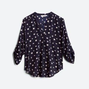 Navy and white blouse